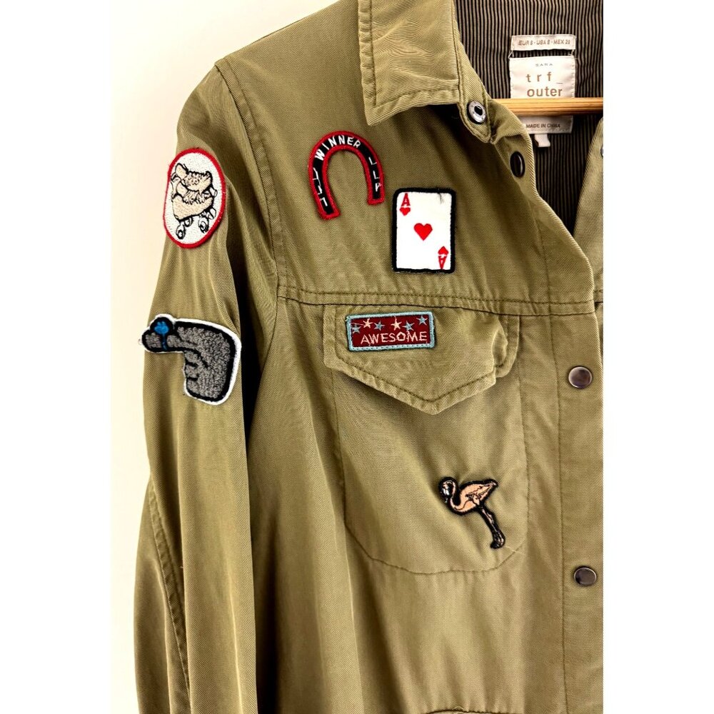 Zara Trf Outerwear Snap Patchwork Utility Jacket … - image 4